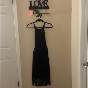 Black Netted Dress with Crossback